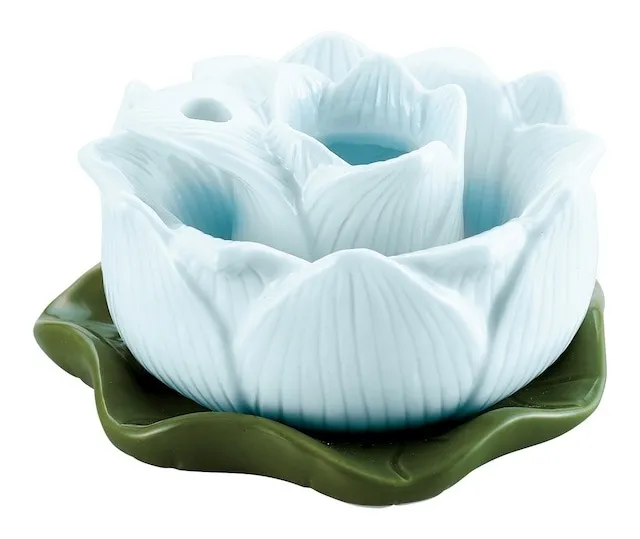 香炉(蓮の花)・ブルー